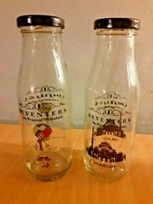 2 x Keventers Milkshake Glass Bottles with Lids