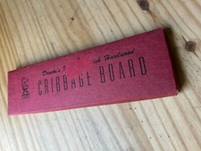 Vintage Drueke's Natural Finish Hardwood Cribbage Board w/ Box  Manual No.28