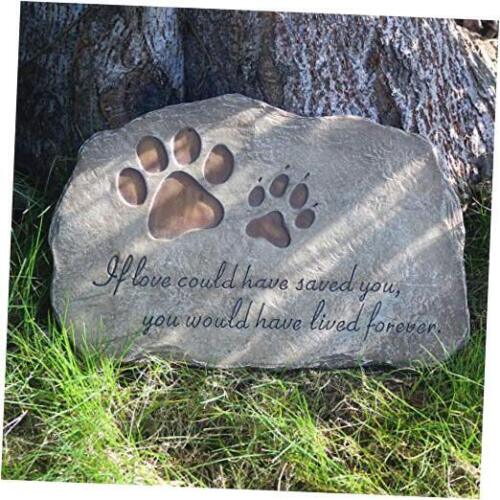 Paw Prints Dog Pet Memorial Stones, Pet Garden Stone Grave Marker A-paw prints - Afbeelding 1 van 7