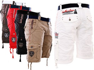GEOGRAPHICAL NORWAY CARGO SHORTS KURZE HOSE HERREN SHORT BERMUDA GÜRTEL Padang