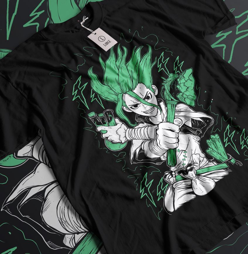 Dr. Stone Senku Ishigami T-shirt Anime Manga T-shirt Taiju Oki