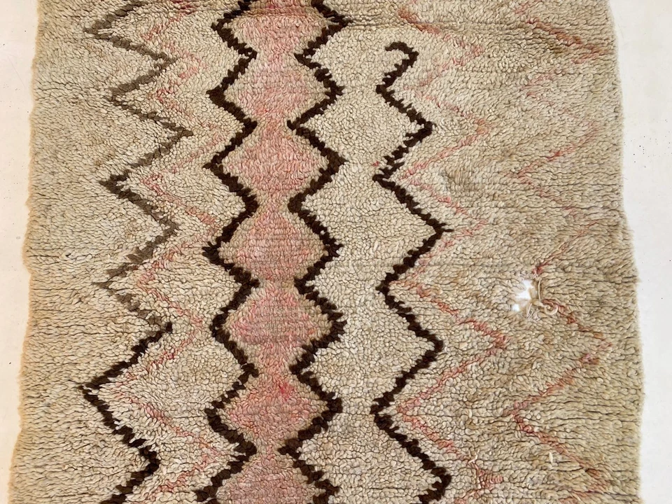 Alfombra de lana suave escalera alfombra de corredor marroquí área de corredor tradicional 3,5x6 pies Foto 4 de 4