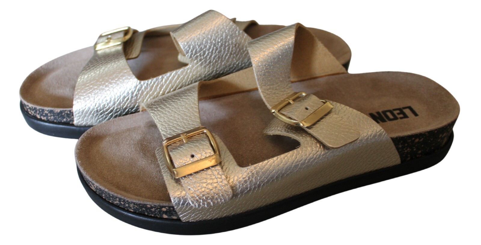 PANTOFOLA D’ORO LEON 1220 sandali slip on in pelle donna zoccoli mulo ciabatte scarpe taglia 9