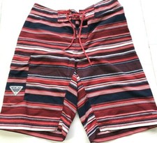 COLUMBIA shorts men's size 30W X 11L Striped Board Swim No Mesh easy care ja29