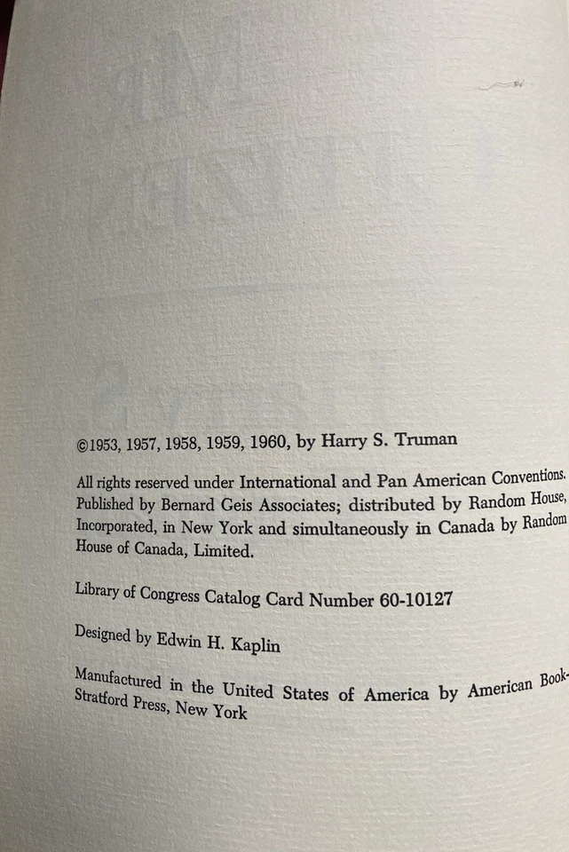 MR CITIZEN by Harry S. Truman  SIGNED 1st HC( No Dj) - Image 3 of 4