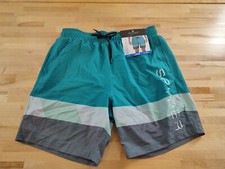 Mens SPYDER Lined Stretch Breathable Quick Dry Swim Trunks 7.5" Inseam Green LRG