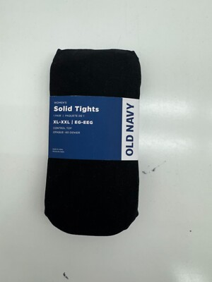 Old Navy Black One Pair Solid Control Top Tights Womens Size XL-XXL