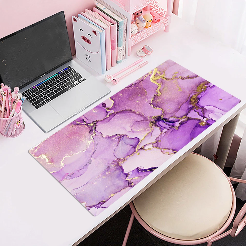 Gold Abstract Mouse Pad Purple Marble Mouse Pad for Keyboard and Desk Mat - Image 3 of 4