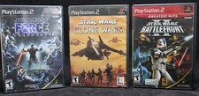 PS2 Star Wars: Clone Wars, Force Unleashed CIB, Battlefront II CIB Tested/Work