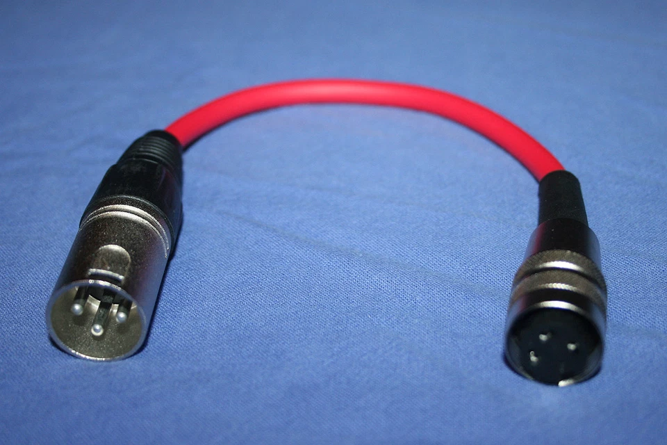 KH-STUDIOTECHNIK Adaptador de cable Tuchel paño pequeño/DIN hembra - XLR macho rojo para MD421 entre otros