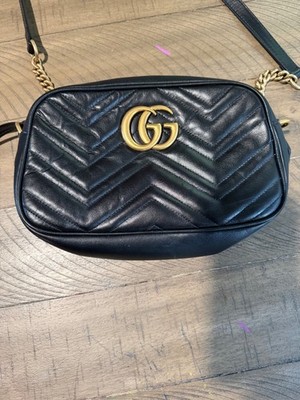 Gucci GG Marmont Shoulder Bag Small Black Leather