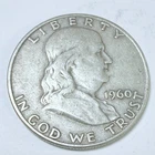 1960 D Franklin Half Dollar • 90% Silver Circulated Coin #5997