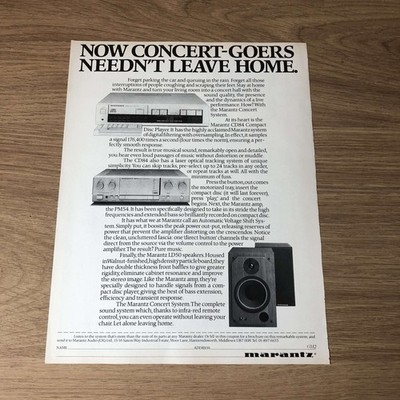 GRAM92 MAGAZINE ADVERT 11X8 THE NEW MARANTZ CONCERT SYSTEM