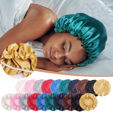 Silk Bonnet for Sleeping Reusable Satin Hair Bonnets Elastic Band Silk Sleep Cap