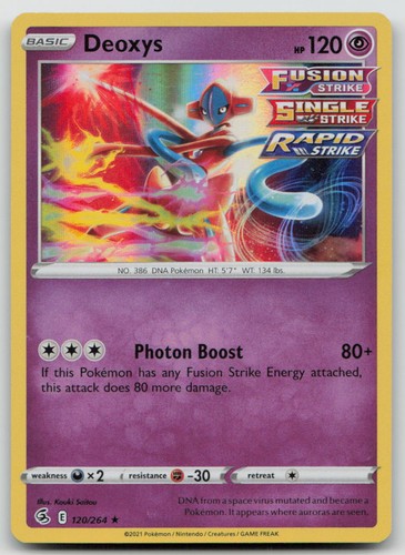 Deoxys 120/264 Holo Rare Fusion Strike Pokemon Near Mint