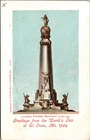 Postcard 1904 World's Fair Louisiana Purchase Monument St Louis Missouri