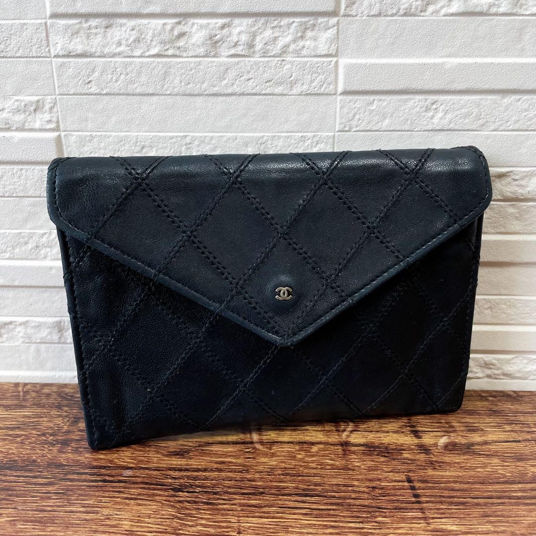 Chanel Bicolore Matelasse Leather Bifold Wallet with Coin Pocket  