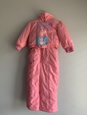 Vintage London Fog Snowsuit Snowpants Jacket Girls 2T Pink Snowman Snowflake