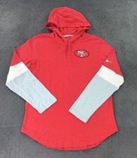 San Francisco 49ers Hoodie Lightweight Nike Historic Henley Red Men Medium