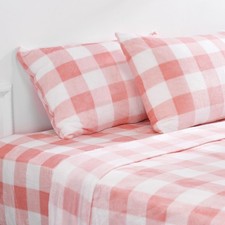 Micro Fleece Checkered Bed Sheet Set Queen Size- Ultra-Soft Velvet Plush Bed She