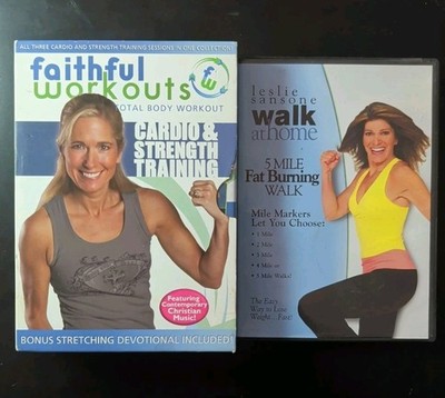 5 Mile Fat Burning Walk  (DVD, 2008) & Faithful Workouts (DVD, 2010) [4 Discs]