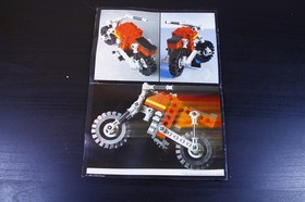 Vintage LEGO Technic 1924 Motorcycle Set Complete w/ Instructions Light Gray