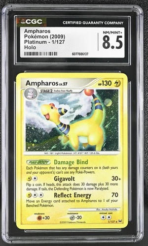 CGC 8.5 Ampharos 2009 Platinum 1/127 Holo Pokemon Card