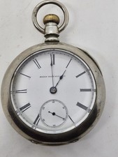 1887 ELGIN Victorian 21J Gents Nickel Silver Pocket Watch 18s Parts/Repair