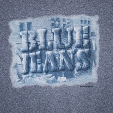 Vintafe 1996 90s LEVI's Blue Jeans Mens T-Shirt L Single Stitch USA Made Promo