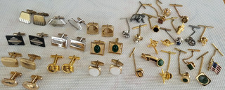 Lot of Vintage Cuff Links and Tie Tacs