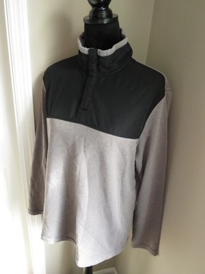 ALFANI GRAY & BLACK MOCK NECK QUARTER SNAP TOP-SIZE M