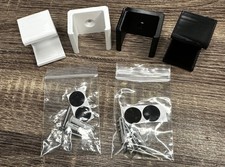 (2) Wall Mount Hockey Stick Display Brackets Holders Hangers+Hardware/Pad -WHITE