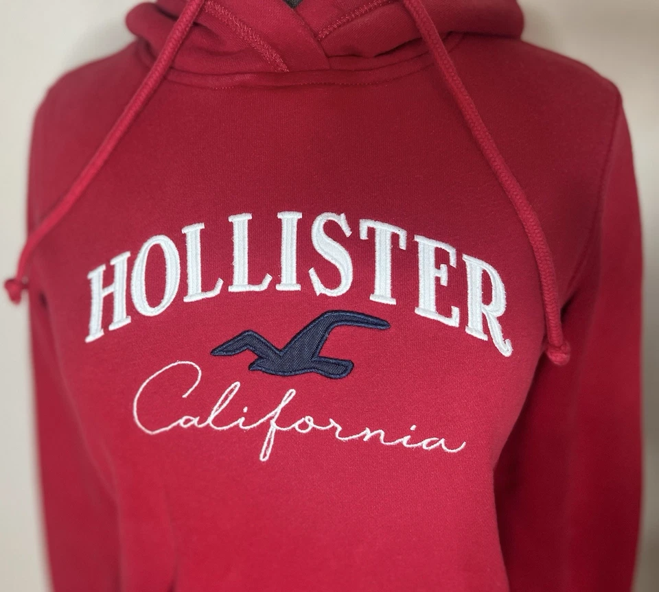 Hollister California Hoodie Women’s Size XS Red Y2K Seagull Sweatshirt - Image 2 of 4