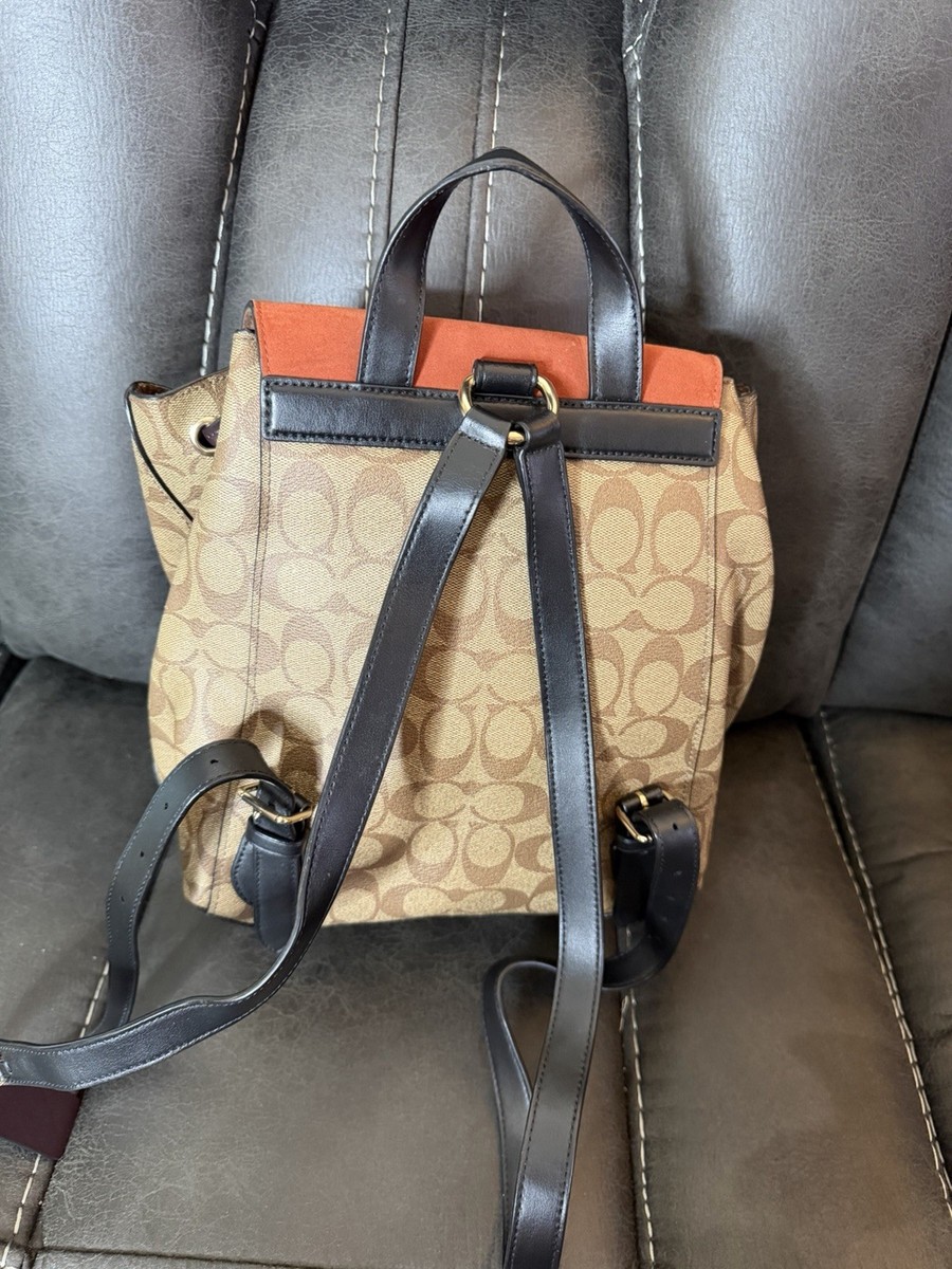 Coach Kleo Backpack in Signature Canvas with Suede Flap | eBay