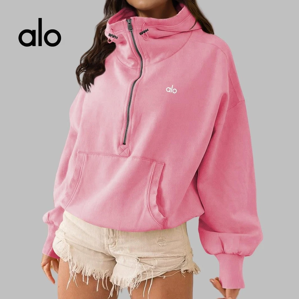 AIo Yoga Mujeres Sudaderas con Capucha Deportes Cremallera Suéter Cordón Top Otoño Chaqueta Foto 3 de 4