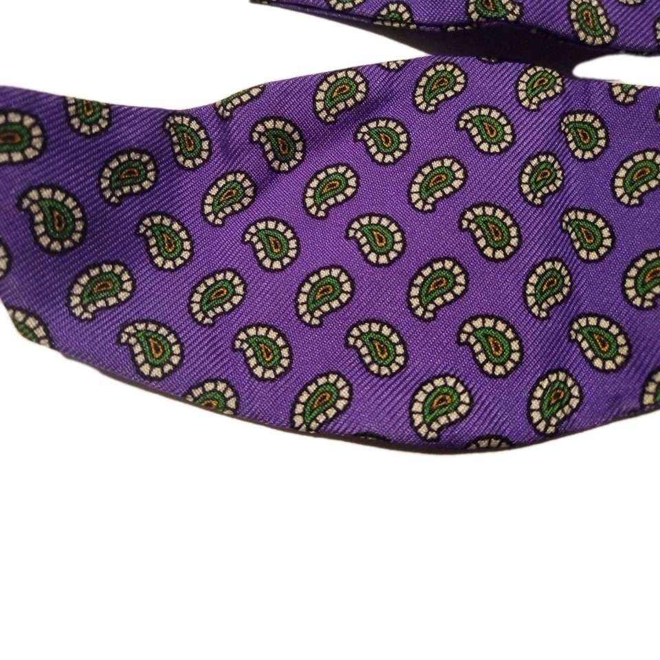 Pajarita Ralph Lauren Made In Italy 100 % seda púrpura cachemira  Foto 2 de 4