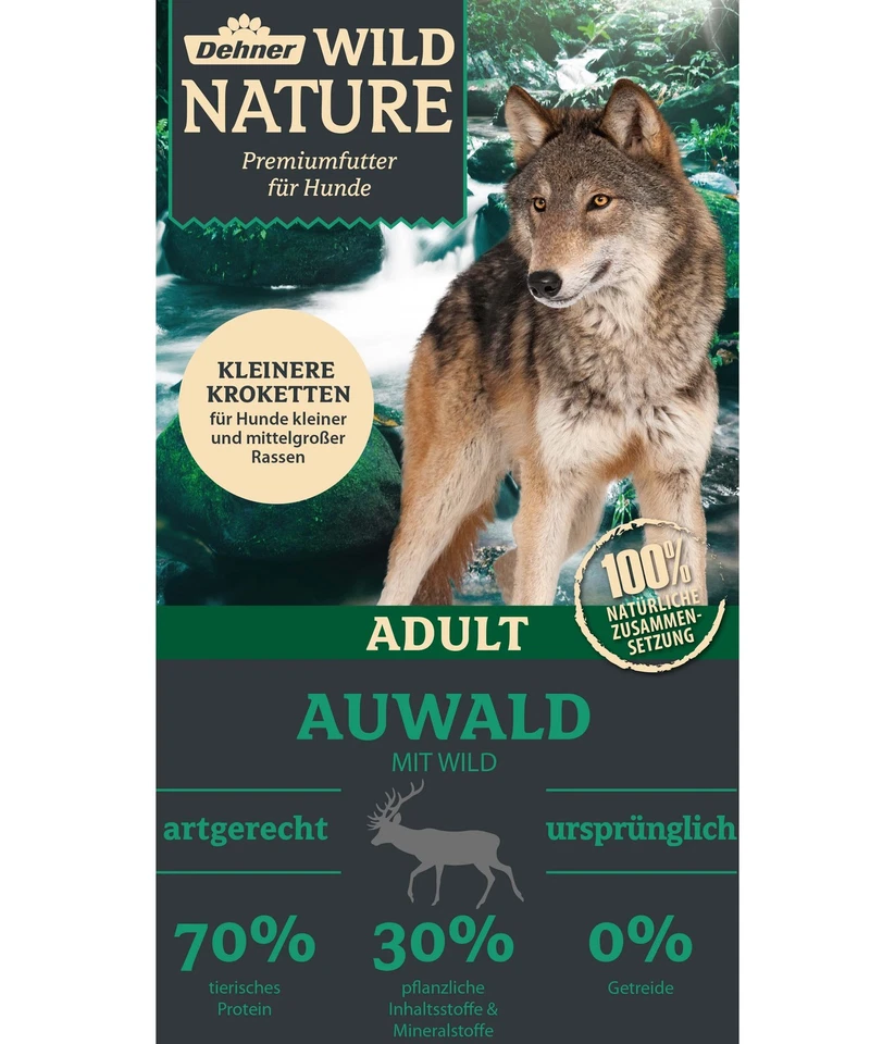Hundefutter Trockenfutter Auwald Adult getreidefrei zuckerfrei Wild 12 kg Dehner - Bild 3 von 4
