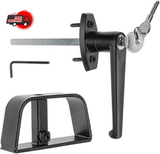 Shed Door Latch L-Handle Lock Kit with 2 Keys 4-1/2" Stem Shed Lock Barn Door..