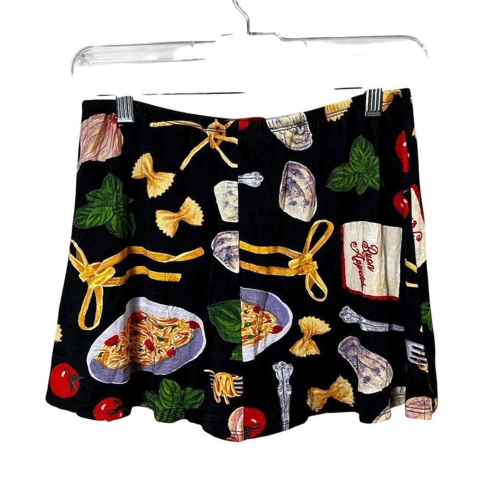 Mini Skort Lisa Says Gah Para Mujer Estampado Pasta Talla Mediana Negro Multicolor Elastizado Foto 2 de 4