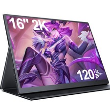 UPERFECT 16" 2K Portable Monitor 120Hz 2560 1600 Second Extender Display Screen