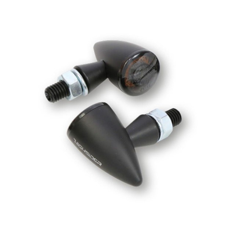 Feu arrière et clignotant LED Highsider Apollo Bullet 3en1 en aluminium usiné