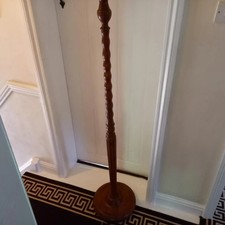 1920s Arts and Crafts revival oak floor lamp.