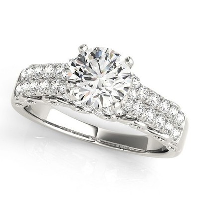 Preisvorschlag! 2 kt DE/VS Lab Grown Rundschliff Diamant Verlobungsring 18 K Weißgold