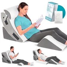 Orthopedic Bed Wedge Pillow Set 4PCS – Memory Foam Wedge Pillow for After Sur...