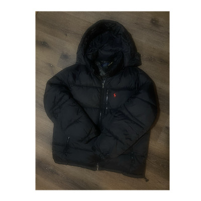Polo Ralph Lauren Boys Black Hooded Puffer Jacket L 100% Nylon New No Tags