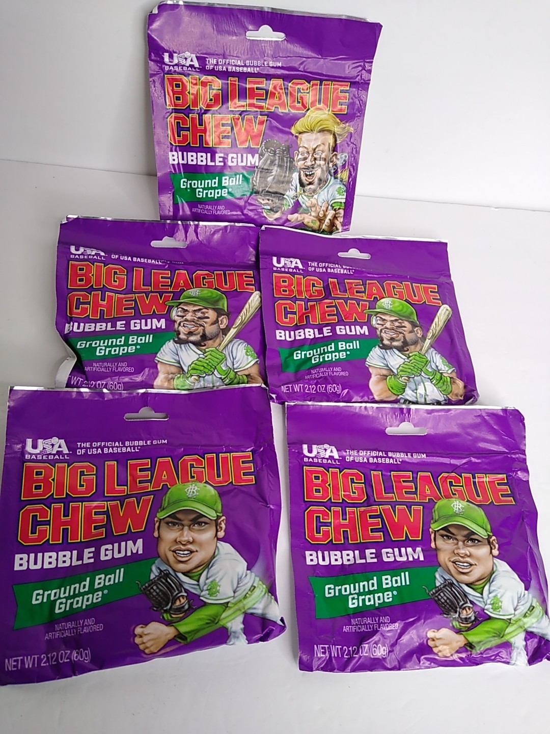 5x Big League Chew Bubble Gum - Ground Ball Grape BB 04/15/2027