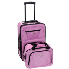 Rockland Fashion Softside Upright Luggage Set, 2-Piece Set 14/19 , Pink