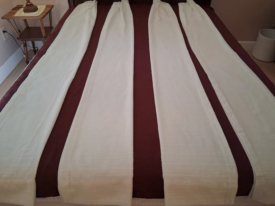 2 pares de cortinas plisadas personalizadas Nubby SILK 83" L X 24" W ponderadas usadas en excelente estado Foto 2 de 4