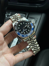 Custom Built - GMT NH34 Automatic Black Dial Blue Black Bezel Jubilee 40mm
