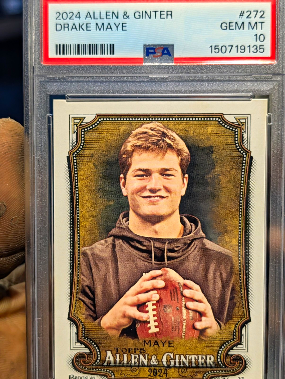 Topps 2024 Allen & Ginter Drake Maye Rookie Base #272 PSA 10 GEM MT